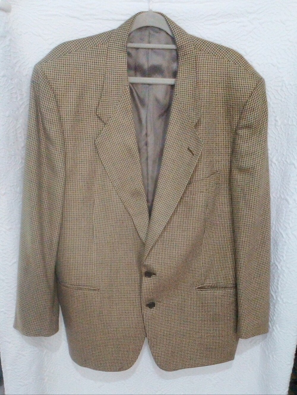 Vintage Louis Feraud Houndstooth Wool Blazer Sport Coat Jacket Mens